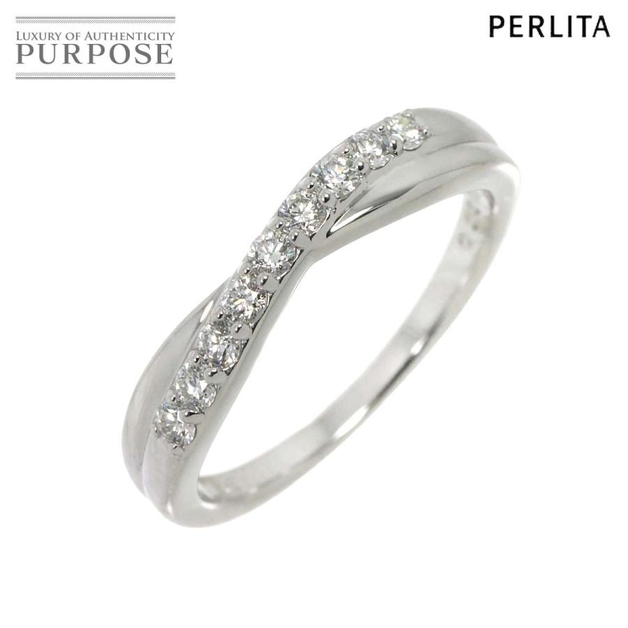 MIKIMOTO ミキモト ペルリータ 13.5号 リング ダイヤ 0.22ct K18 WG  