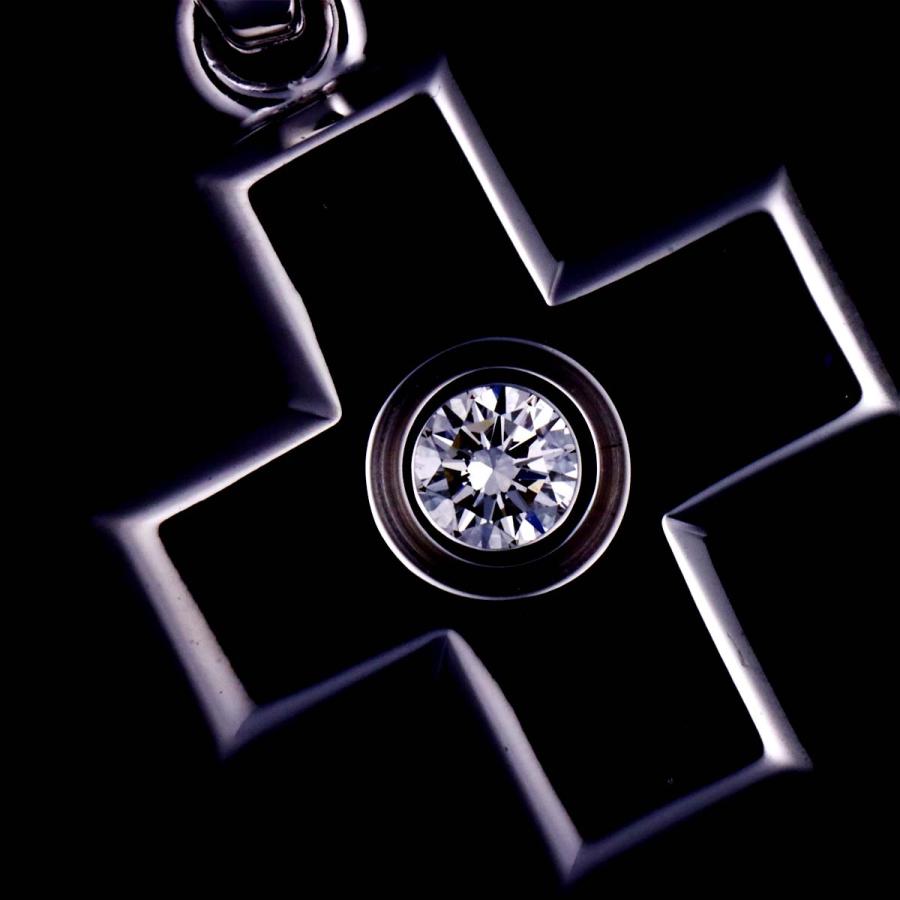 Cartier カルティエ クロス ダイヤ ネックレス 37cm K18 WG ホワイト  
