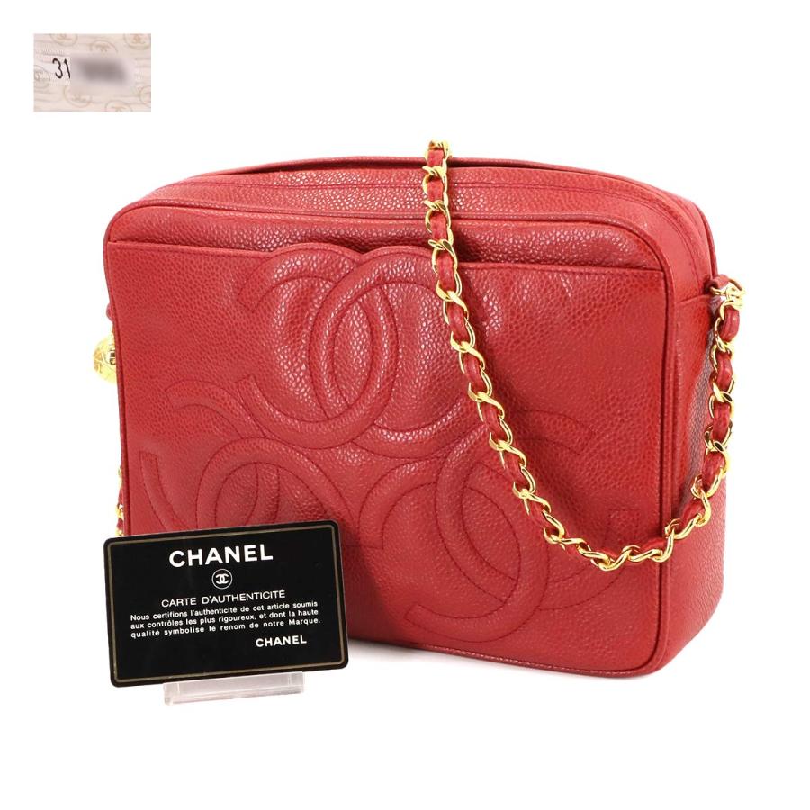 CHANEL 美品 シャネル トリプルココ チェーン ショルダー バッグ 