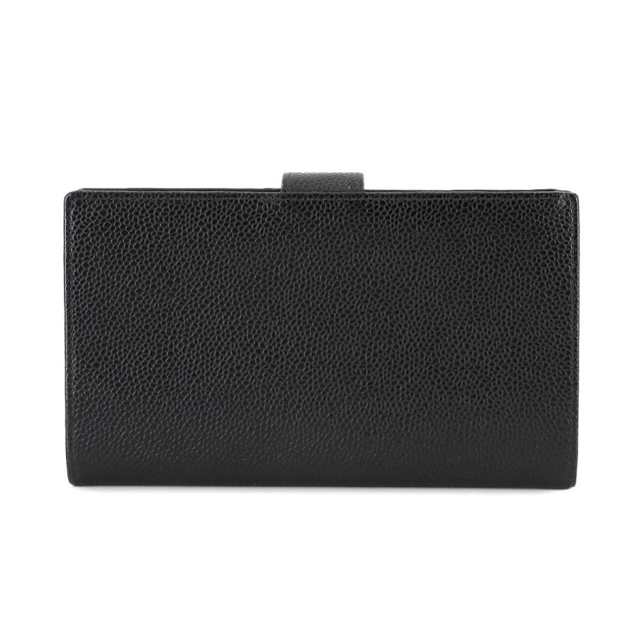 シャネル CHANEL キャビアスキン 二つ折り 長財布 がま口 レザー ブラック A13498 ココマーク ヴィンテージ Long Wallet 90277090の画像
