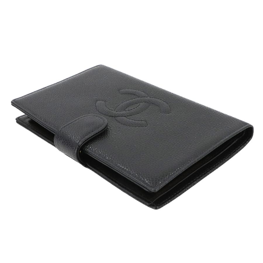 シャネル CHANEL キャビアスキン 二つ折り 長財布 がま口 レザー ブラック A13498 ココマーク ヴィンテージ Long Wallet 90277090の画像