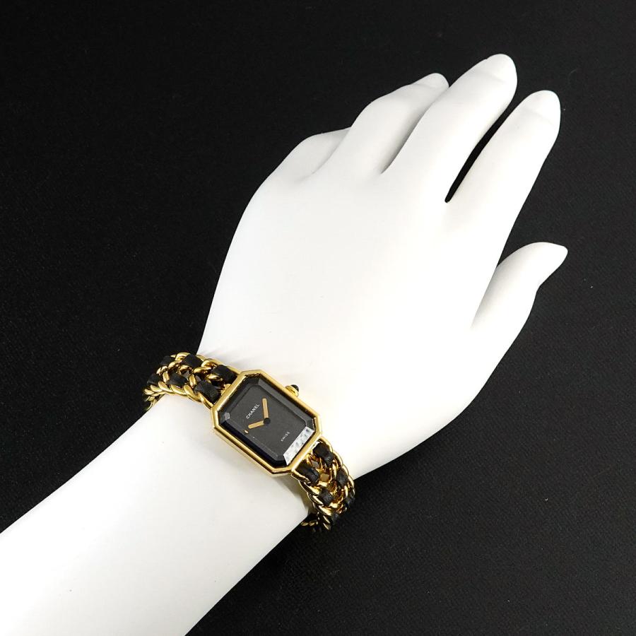 CHANEL プルミエール サイズL ゴールド ブラック 時計 CHANEL - 美品✨シャネル プルミエール 時計 Lサイズ ゴールドの