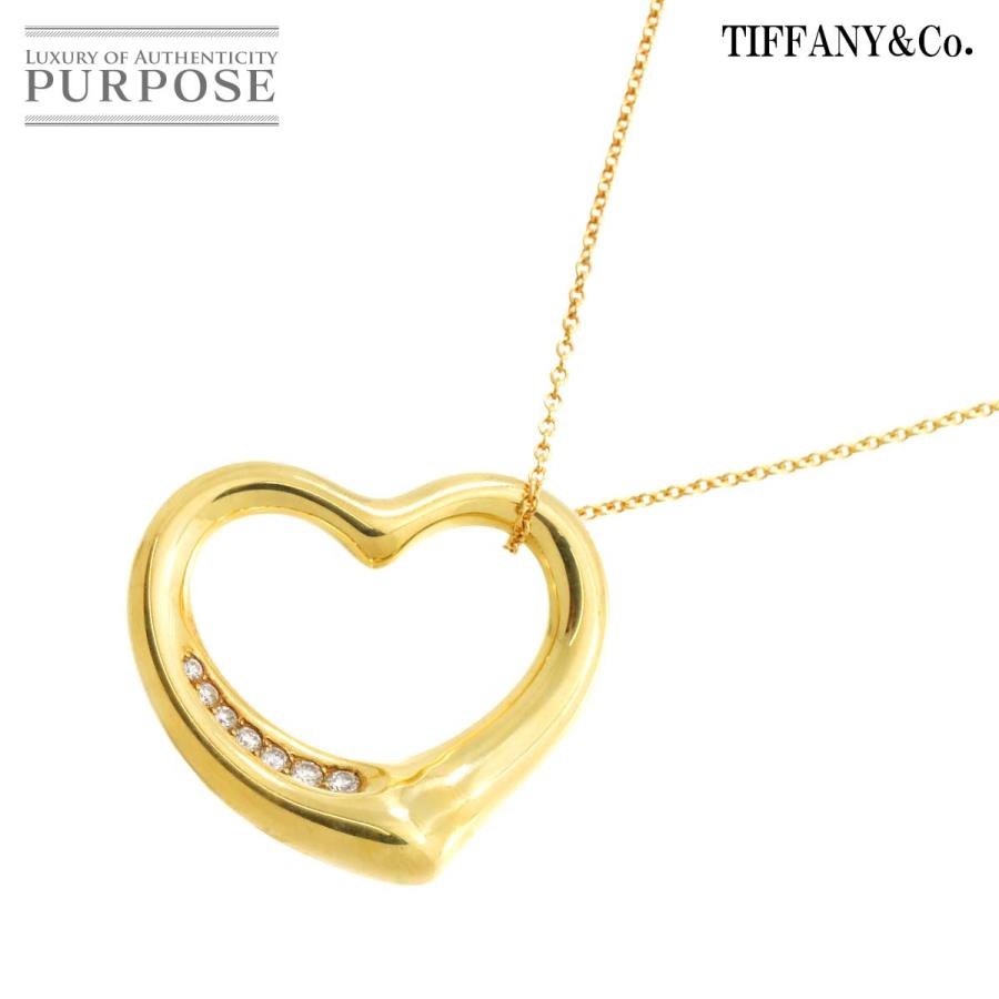 ティファニー TIFFANY＆CO オープンハートネックレス 1Pルビー K18