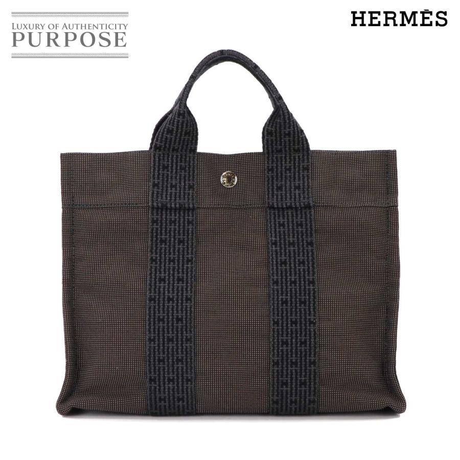 HERMES 美品 エルメス エールライン トート PM バッグ キャンバス 