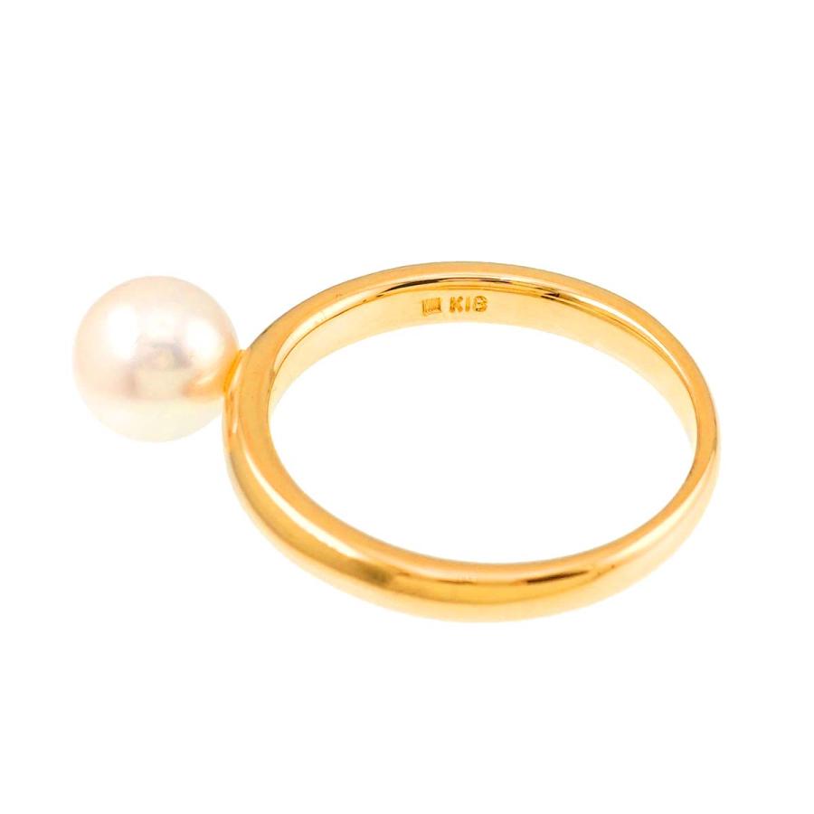 MIKIMOTO ミキモト ペルリータ アコヤ真珠 7.3mm リング 16号 K18 YG  