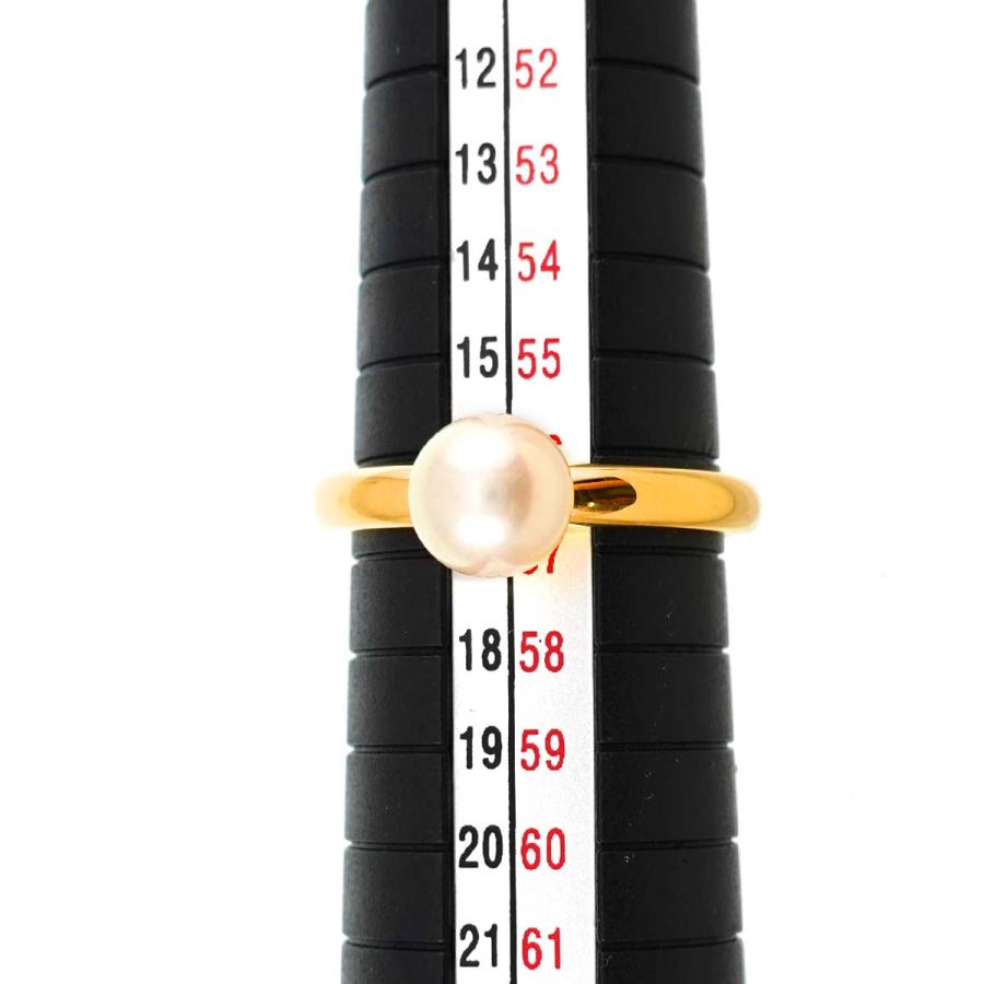 MIKIMOTO ミキモト ペルリータ アコヤ真珠 7.3mm リング 16号 K18 YG  