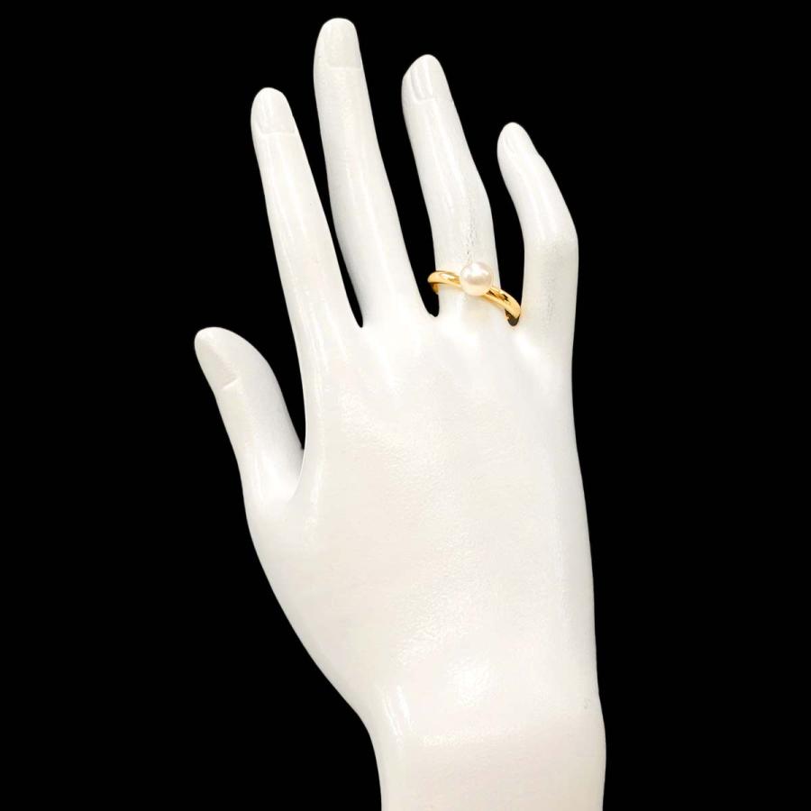 MIKIMOTO ミキモト ペルリータ アコヤ真珠 7.3mm リング 16号 K18 YG  