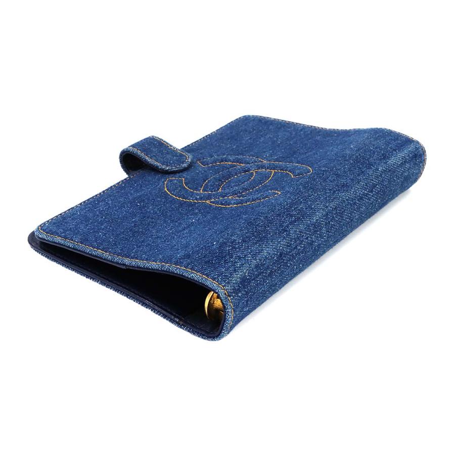 CHANEL 美品 シャネル アジェンダ 手帳カバー デニム ブルー A07013  