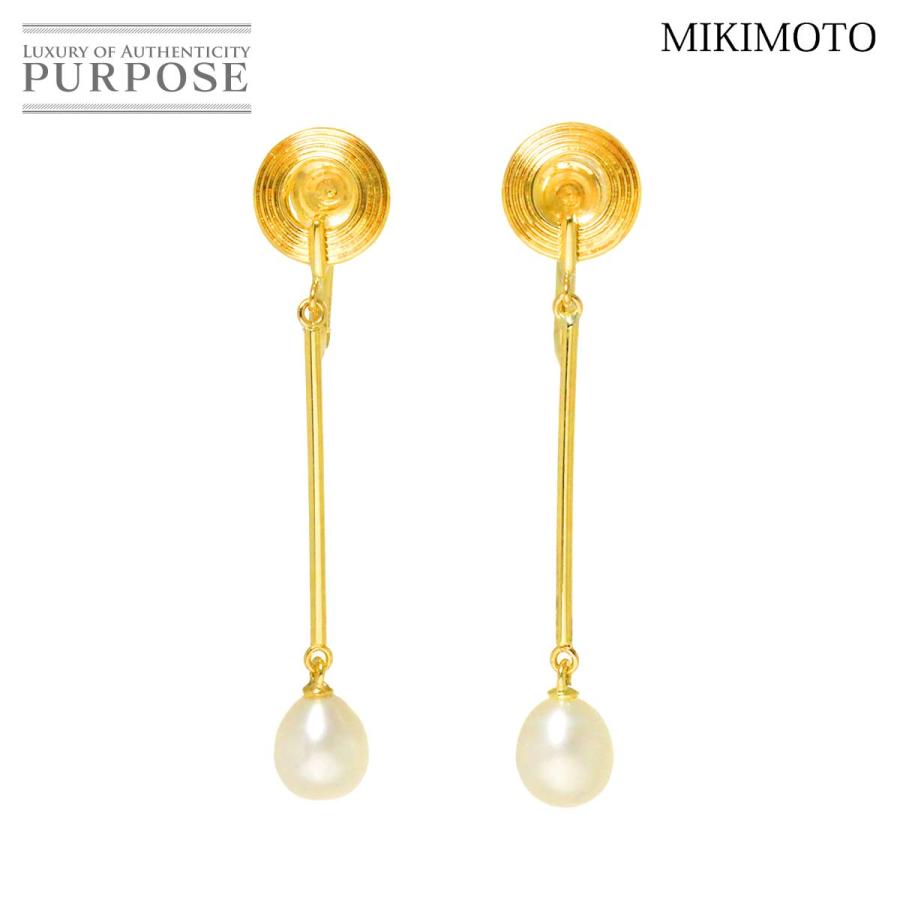 MIKIMOTO ミキモト 淡水真珠 6.1mm イヤリング K18 YG イエロー  