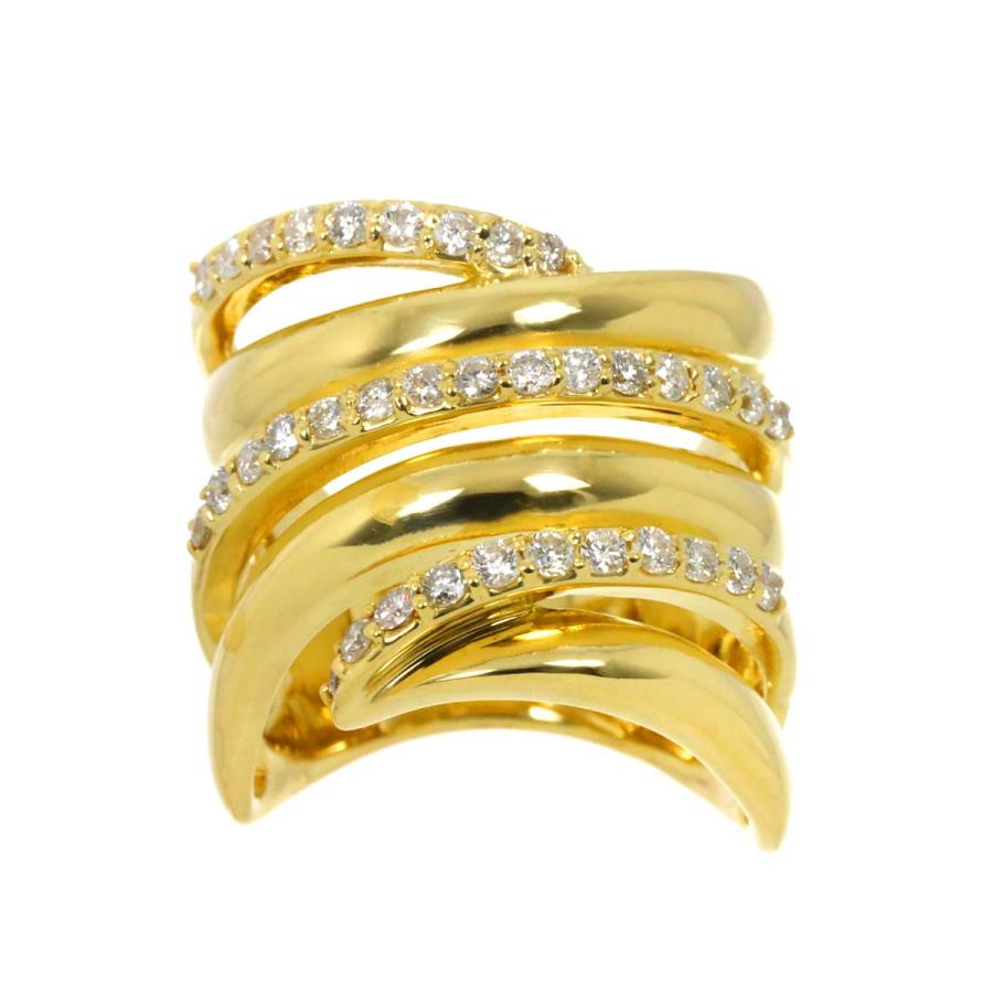 リング 12.5号 ダイヤ 0.65ct K18 YG イエローゴールド 750 指輪  