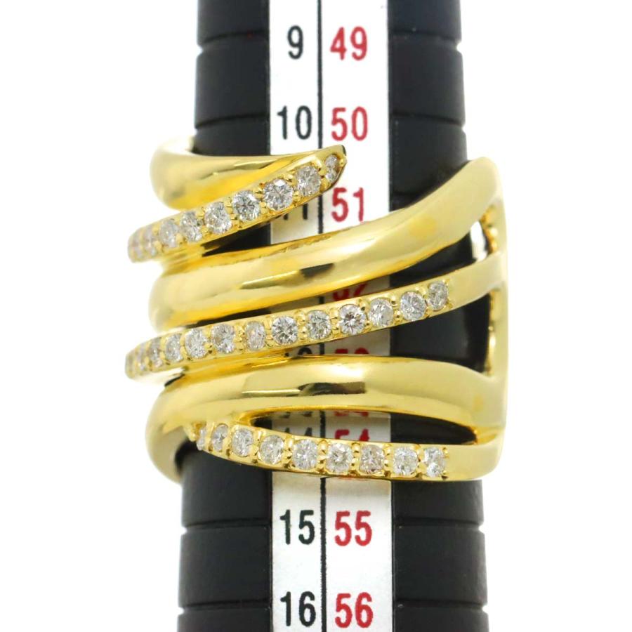 リング 12.5号 ダイヤ 0.65ct K18 YG イエローゴールド 750 指輪  