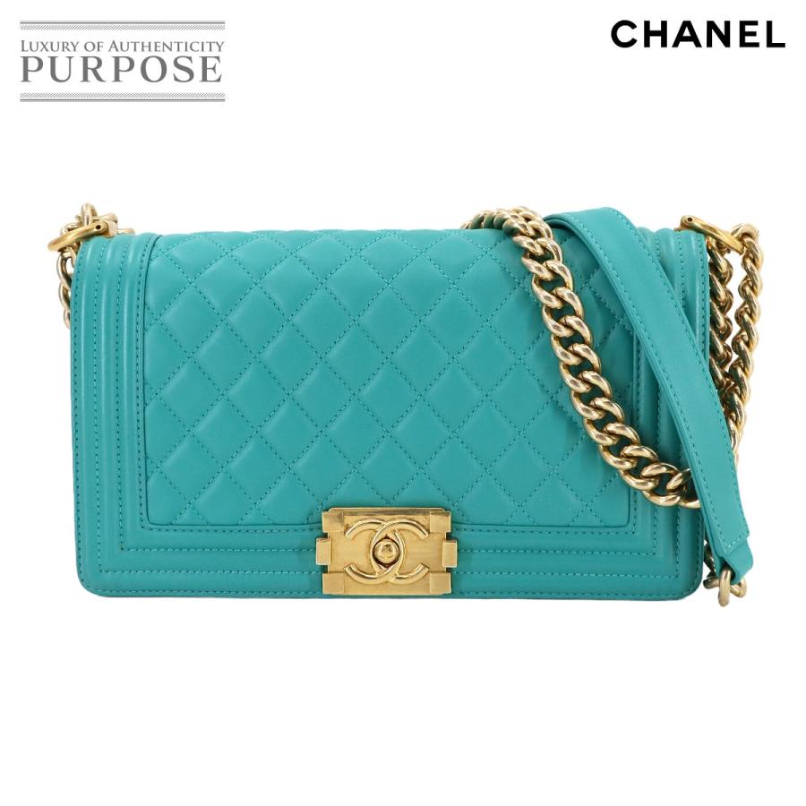 極美品】CHANEL ボーイシャネル キャビアスキン チェーンショルダー 緑