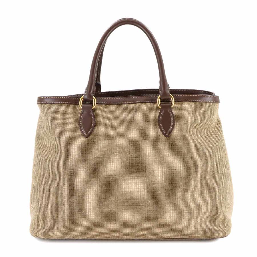 PRADA トートバッグ ベージュ ブラウンジャガード