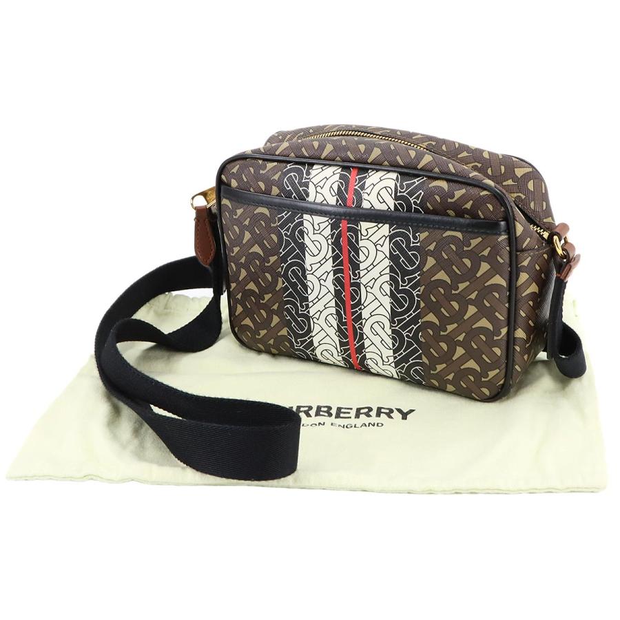 BURBERRY ストライプショルダーバッグ ブラック BURBERRY ストライプショルダーバッグ ブラック