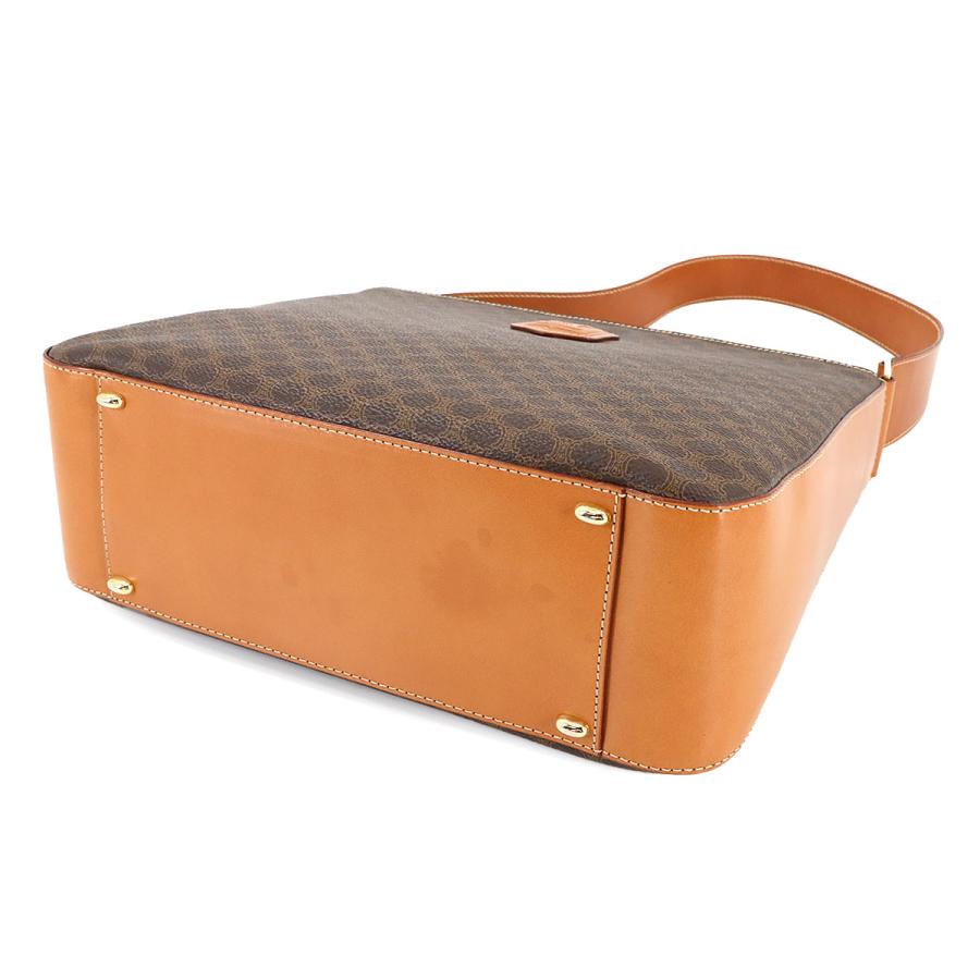 CELINE 美品 セリーヌ マカダム柄 ワンショルダー バッグ PVC ブラウン  