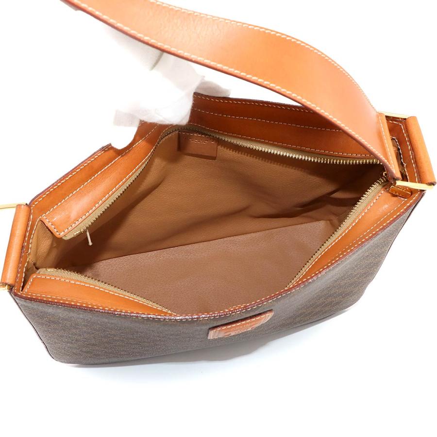 CELINE 美品 セリーヌ マカダム柄 ワンショルダー バッグ PVC ブラウン  