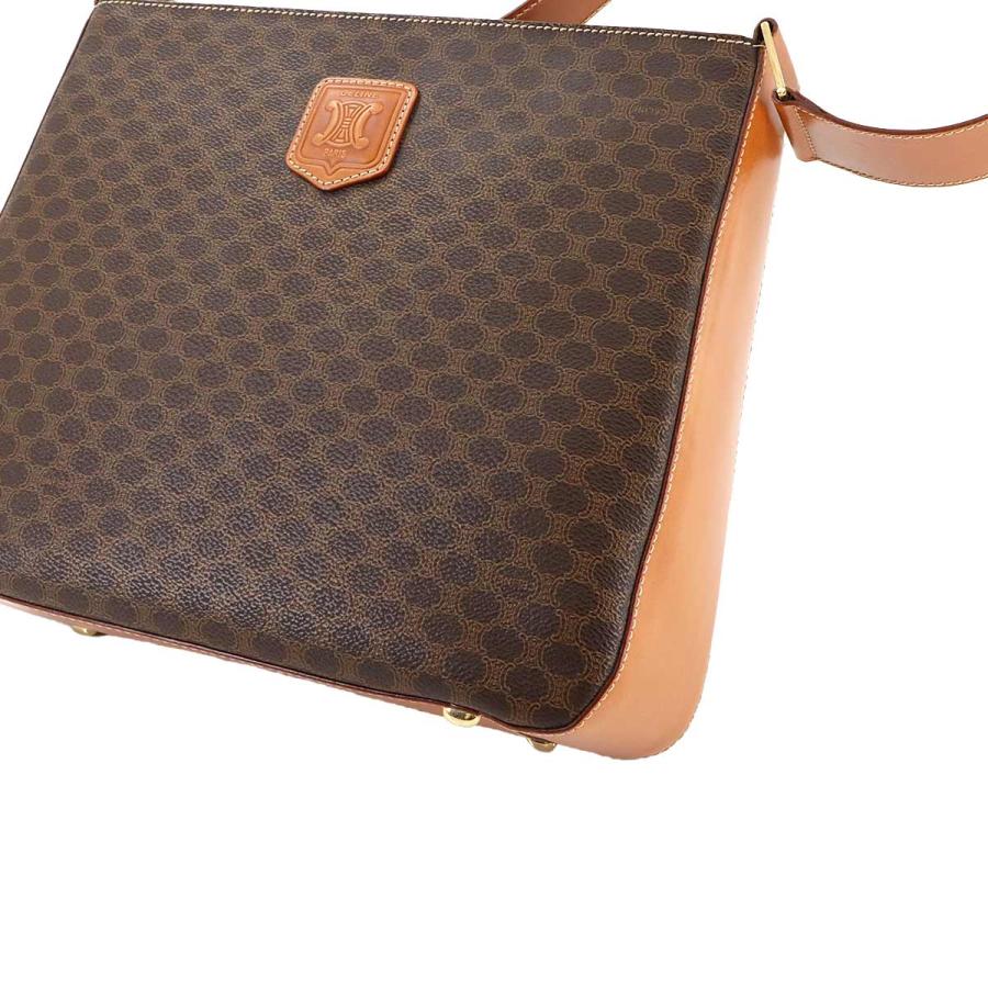 CELINE 美品 セリーヌ マカダム柄 ワンショルダー バッグ PVC ブラウン  