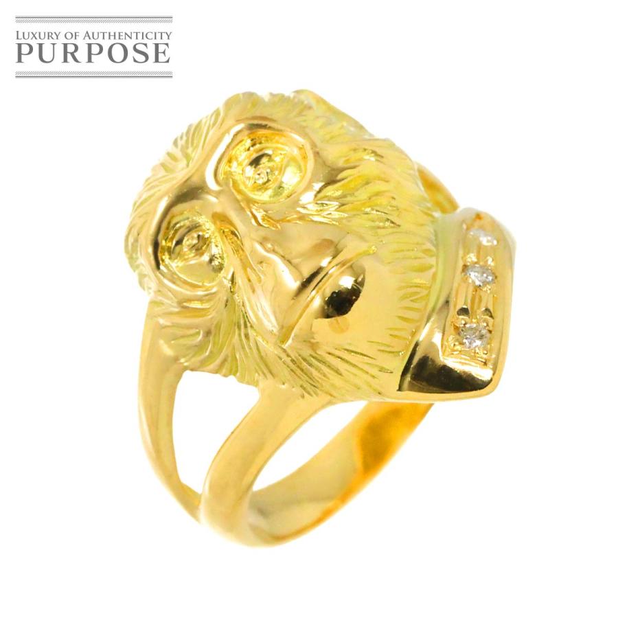 リング 9.5号 ダイヤ 0.03ct K18 YG イエローゴールド 750 指輪  