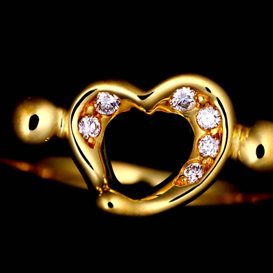 ティファニー TIFFANY&CO. オープンハート 12号 リング ダイヤ K18 YG
