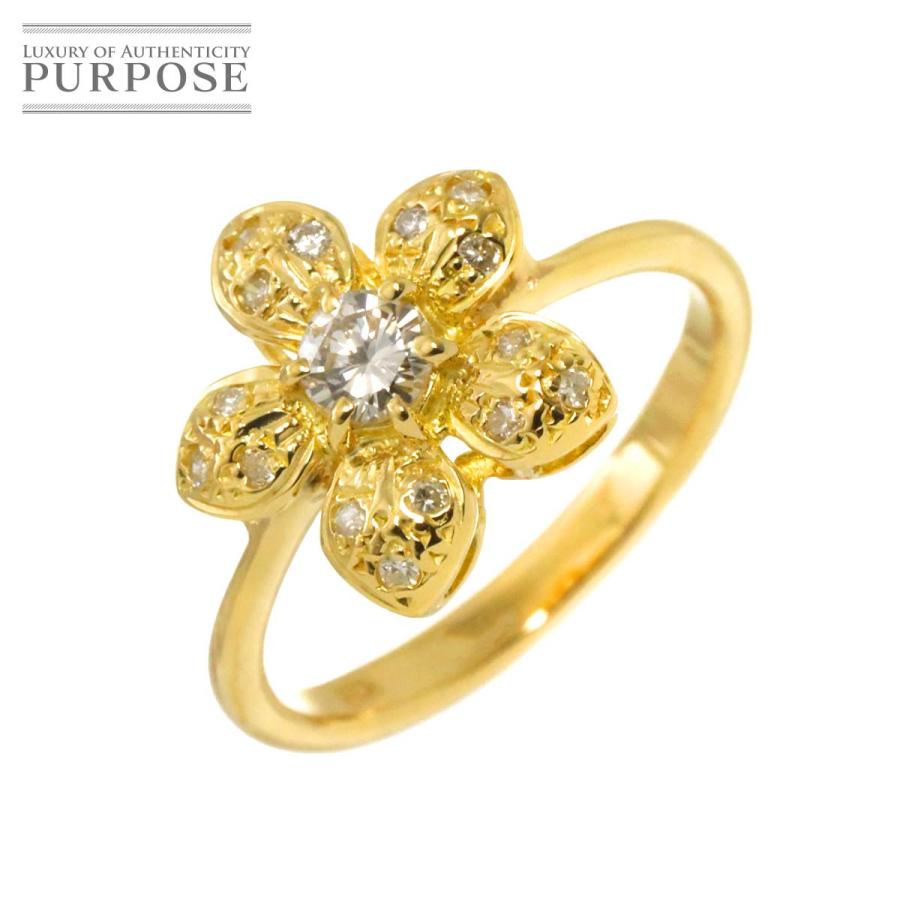 リング 11.5号 ダイヤ K18 YG イエローゴールド 750 指輪 Diamond Ring  