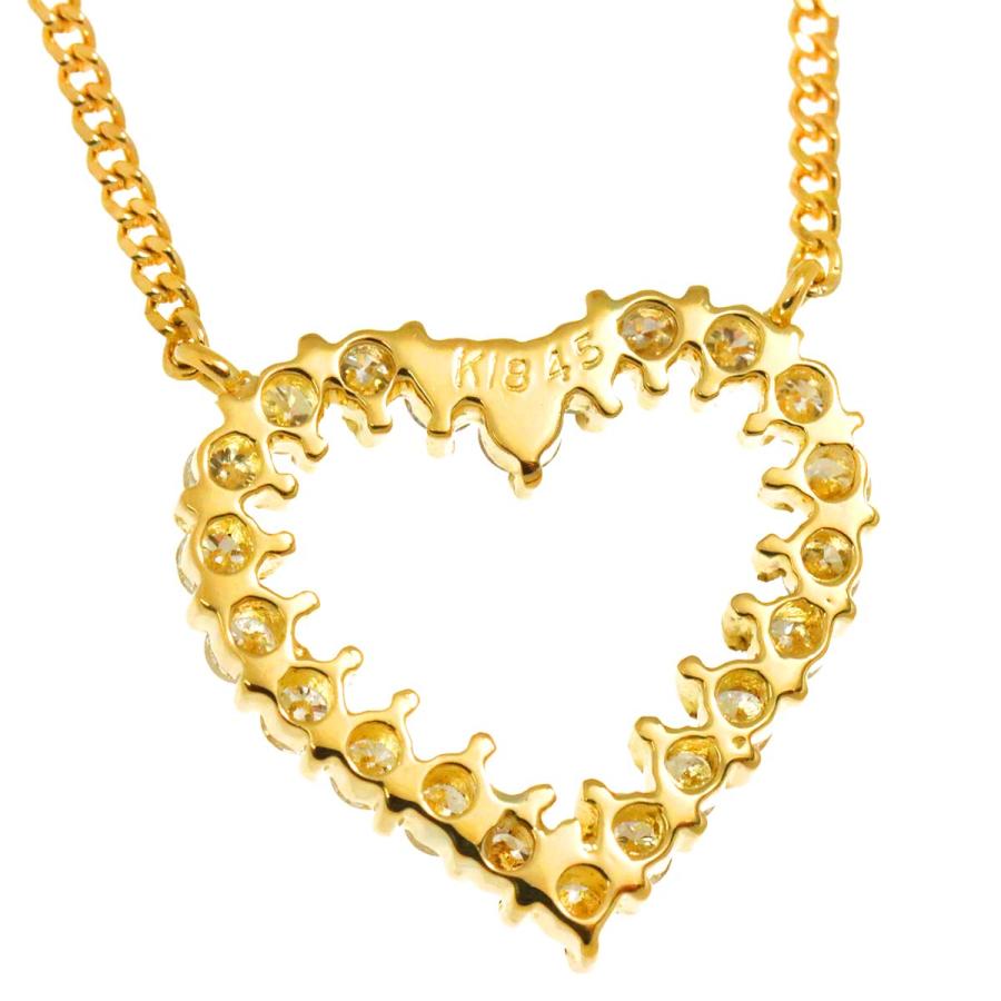 ダイヤ 0.45ct K18 YG ネックレス 40cm イエローゴールド 750 Diamond 