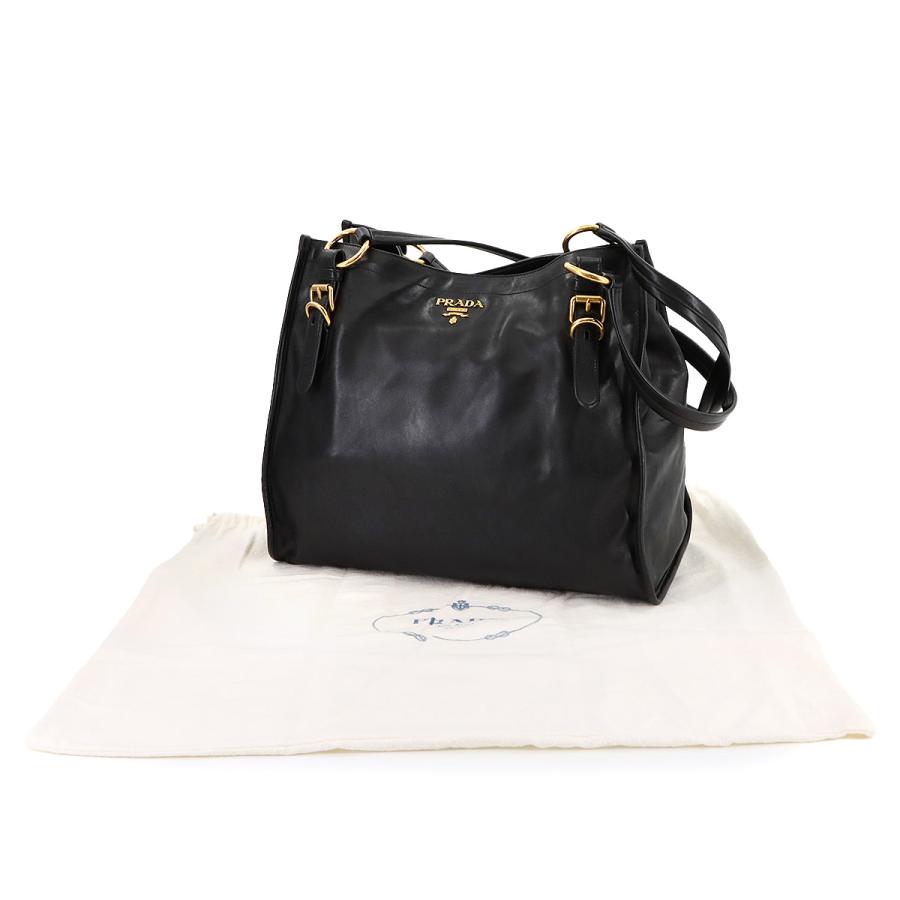 PRADA ブラックレザー トートバッグ Prada レザー トートバッグ | ブラック | FARFETCH JP