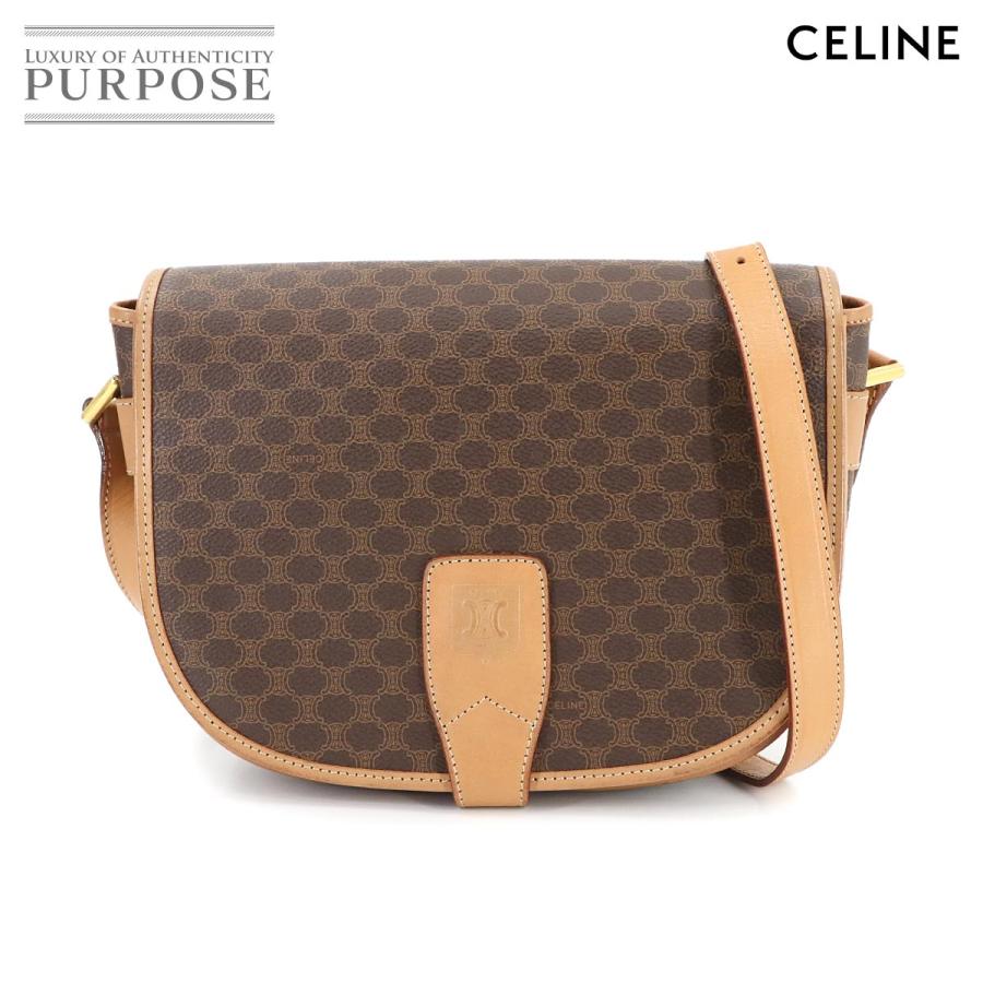 CELINE セリーヌ マカダム ショルダー バッグ PVC レザー