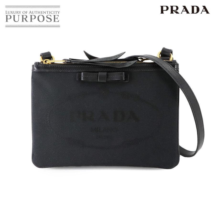 PRADA プラダ ショルダーバッグ 斜め掛け ブラック 黒 NERO リボン