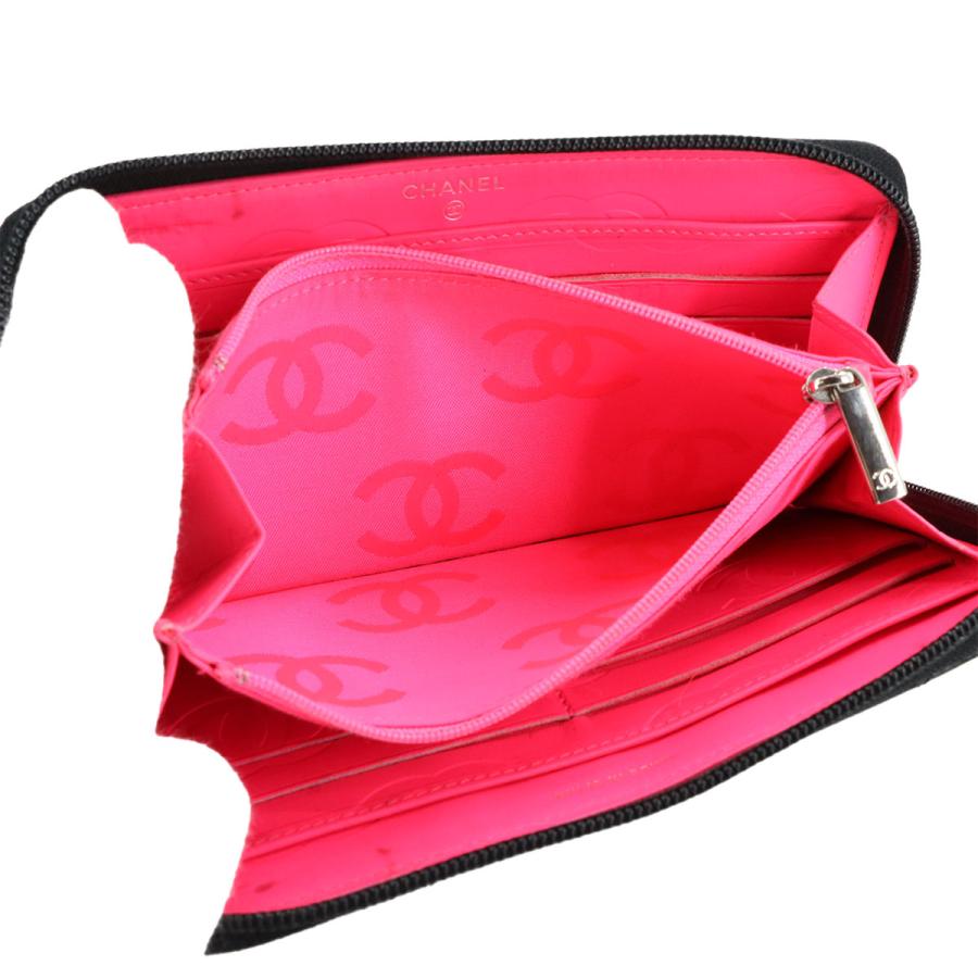 CHANEL 美品 シャネル カンボンライン ラウンドファスナー 長財布  