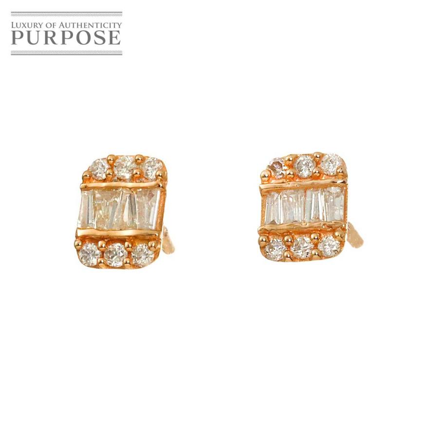ダイヤ 0.10ct/0.10ct ピアス K18 PG ピンクゴールド 750 Diamond 