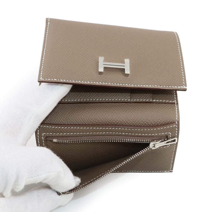 HERMES 未使用 展示品 エルメス ベアン コンビネ 三つ折り 財布  