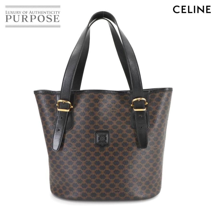 CELINE マカダムブラウンレザートートバッグ セリーヌ 美品