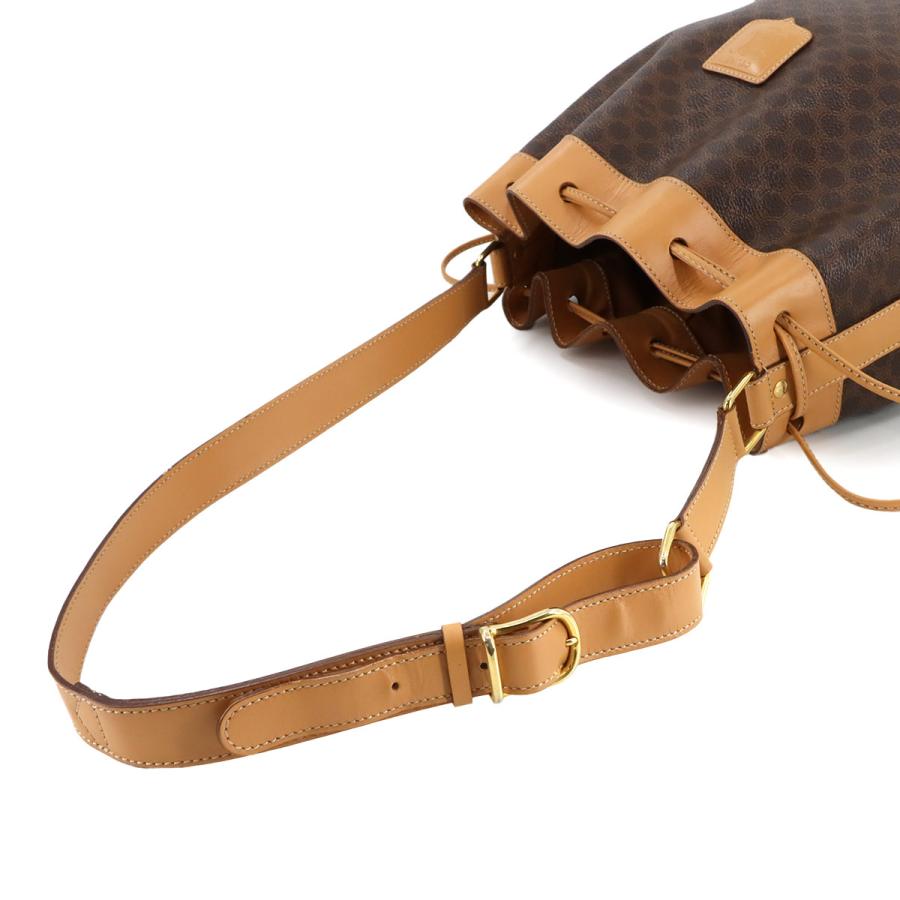 CELINE（セリーヌ） 新品同様 マカダム柄 巾着 ショルダー バッグ PVC