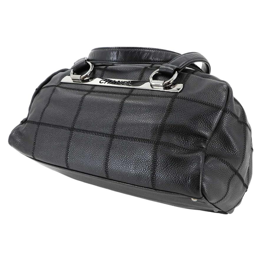 美品 CHANEL シャネル チョコバー キャビアスキン バッグ 黒 ブラック
