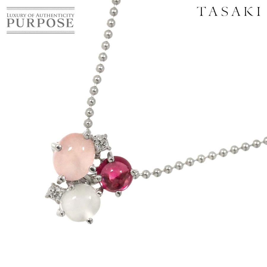 TASAKI タサキ トルマリン クォーツ ダイヤ 0.03ct ネックレス 40cm 