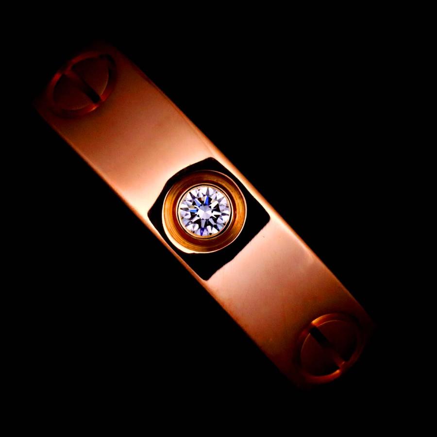 Cartier カルティエ ミニラブ #49 リング 1P ダイヤ K18 PG ピンク 