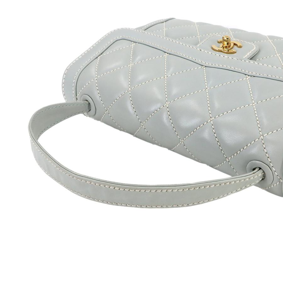 美品 シャネル バッグ ワイルドステッチ マトラッセ ハンド バッグ レザー ライトグレー レディース 90282878 【中古】ブランド CHANEL（シャネル） 美品 ワイルドステッチ マトラッセ ハンド バッグ