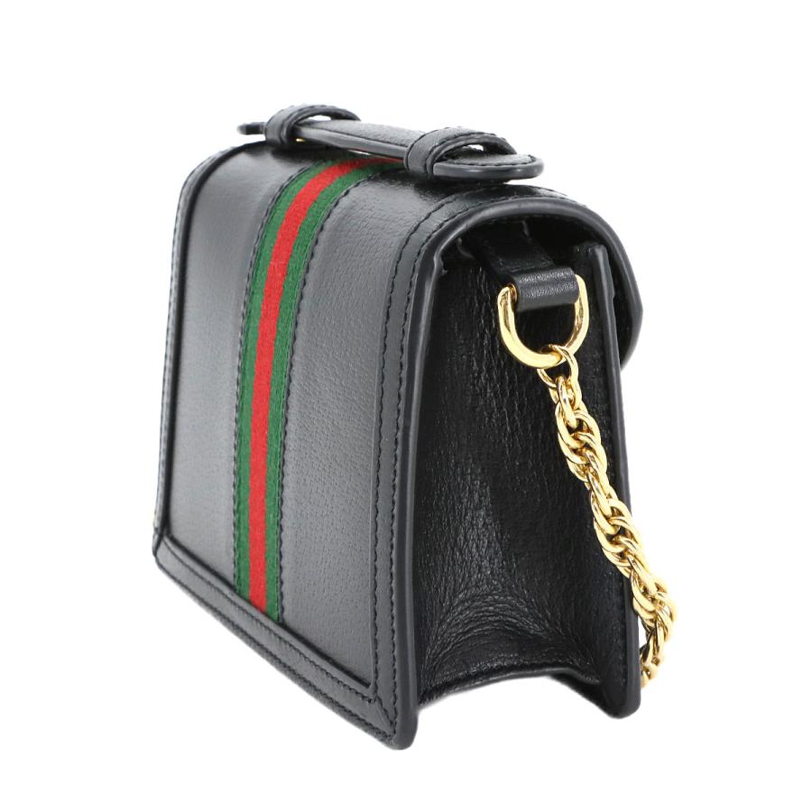 三*葉様 GUCCI オフィディア 黒 レザー ショルダーバッグ GUCCI（グッチ） 新品同様 オフィディア ミニ 2way ハンド チェーン
