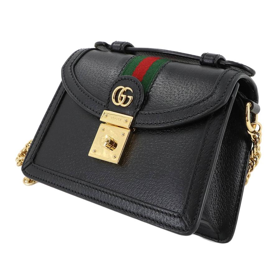 新品同様 グッチ GUCCI オフィディア ミニ 2way ハンド チェーン ショルダー バッグ レザー ブラック 779834 90283195 GUCCI（グッチ） 新品同様 オフィディア ミニ 2way ハンド チェーン