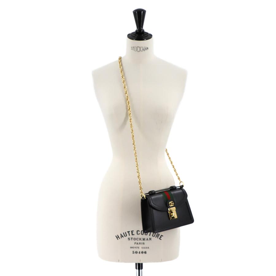 新品同様 グッチ GUCCI オフィディア ミニ 2way ハンド チェーン ショルダー バッグ レザー ブラック 779834 90283195 GUCCI（グッチ） 新品同様 オフィディア ミニ 2way ハンド チェーン