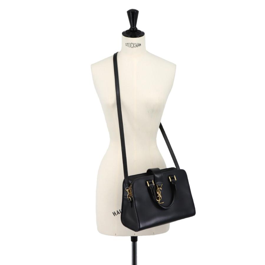 SAINT LAURENT ブラックレザー ベイビーカバス Yves Saint Laurent（イヴ・サンローラン） 新品同様 サンローラン
