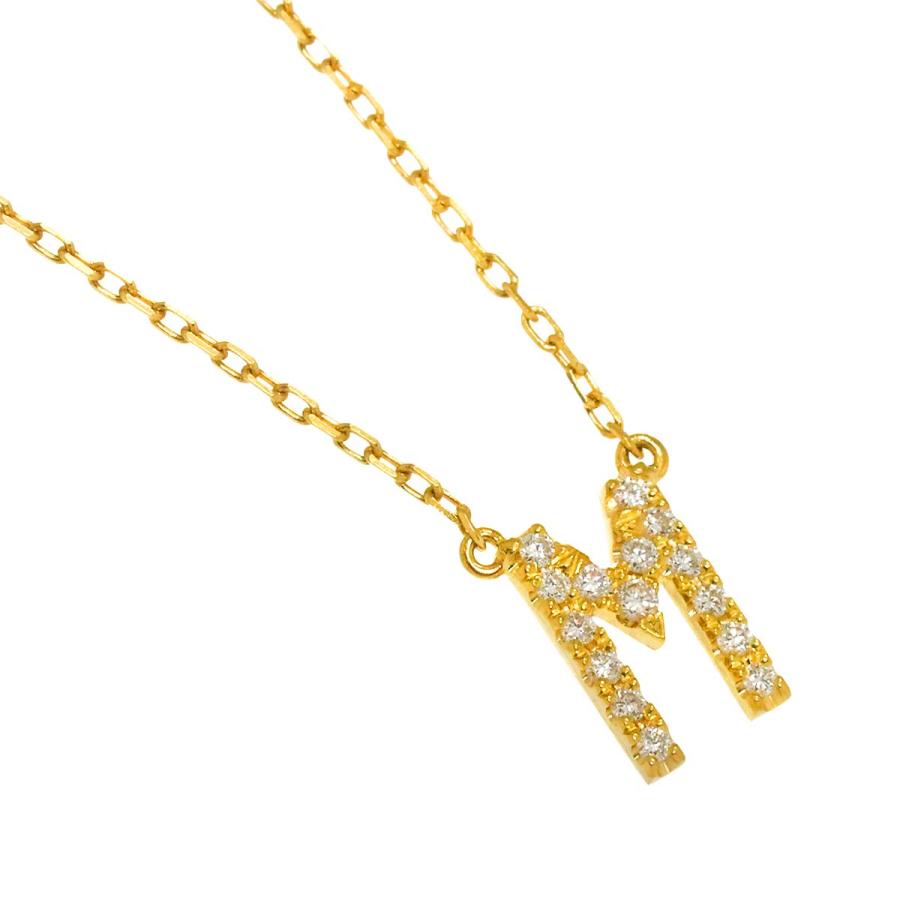 AHKAH アーカー ダイヤ 0.06ct ネックレス 40cm K18 YG イエロー