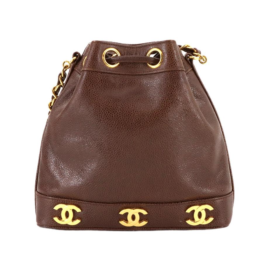 CHANEL 美品 シャネル トリプルココ 巾着 チェーン ショルダー バッグ 