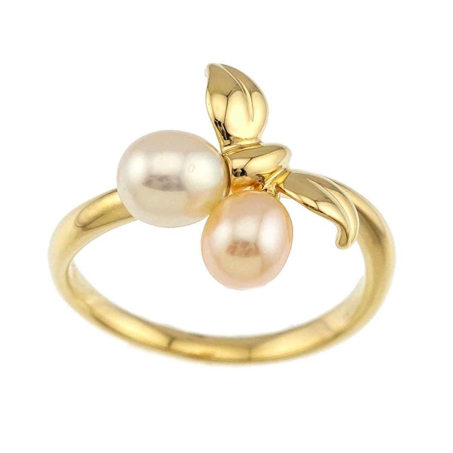 MIKIMOTO ミキモト 12号 リング 淡水真珠 5.0-4.7mm K18 YG イエロー  