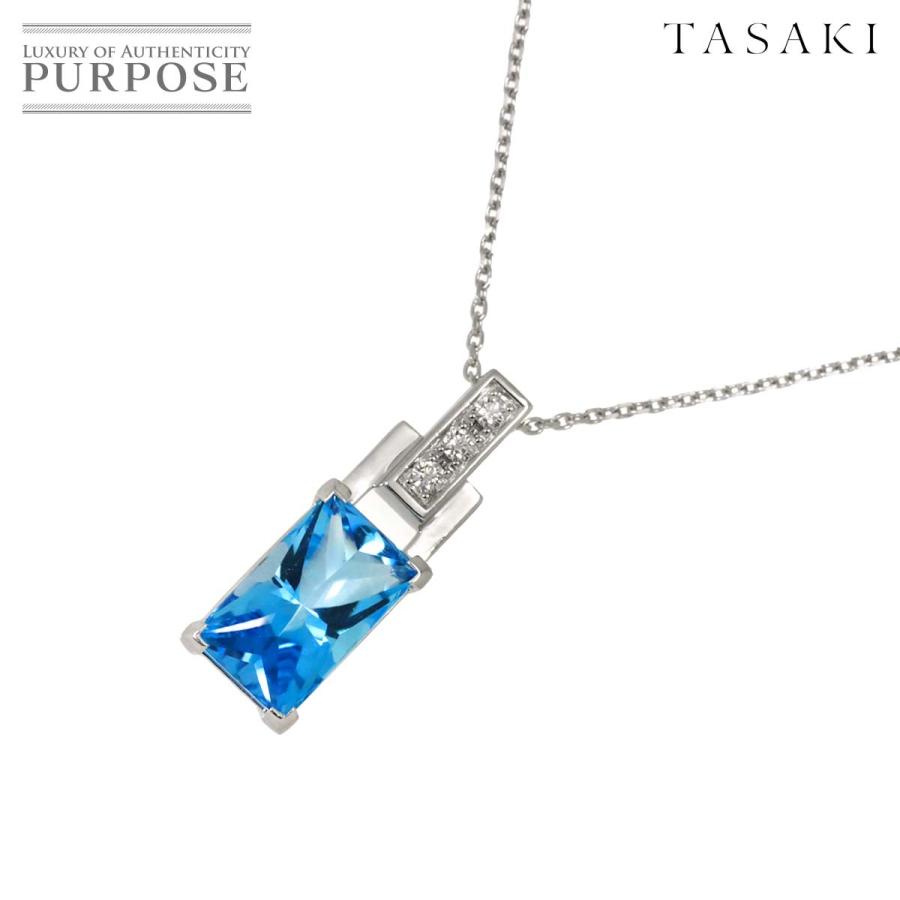 TASAKI タサキ 750 ブルートパーズ ダイヤモンド ネックレス