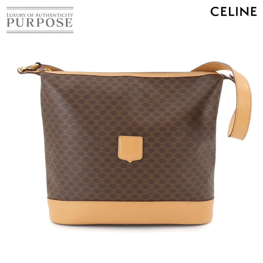 CELINE セリーヌ マカダム ショルダー バッグ PVC レザー