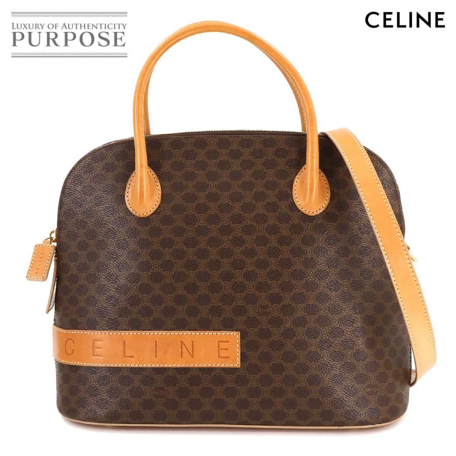 CELINE セリーヌ マカダム 2way ハンド ショルダー バッグ PVC レザー  