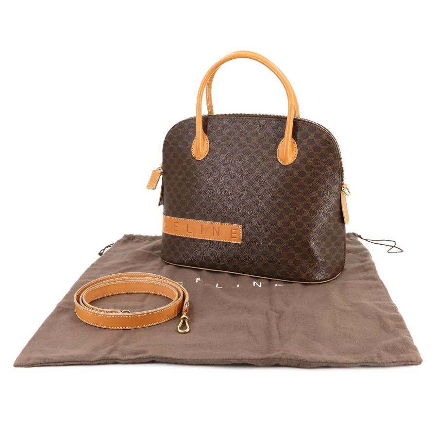 CELINE セリーヌ マカダム 2way ハンド ショルダー バッグ PVC レザー  