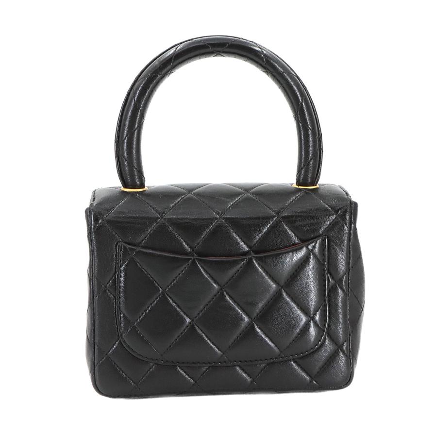新品同様 シャネル CHANEL マトラッセ 親子バッグ ハンド バッグ ラムスキン ブラック ゴールド 金具 ヴィンテージ 90284805の画像