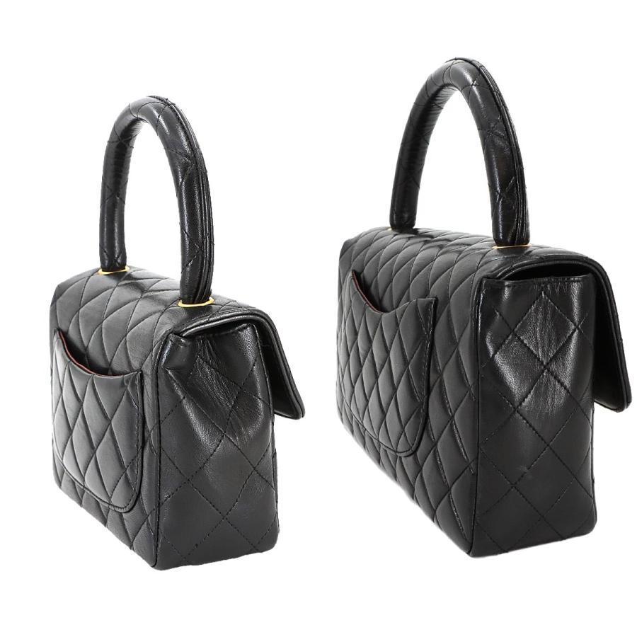 新品同様 シャネル CHANEL マトラッセ 親子バッグ ハンド バッグ ラムスキン ブラック ゴールド 金具 ヴィンテージ 90284805の画像